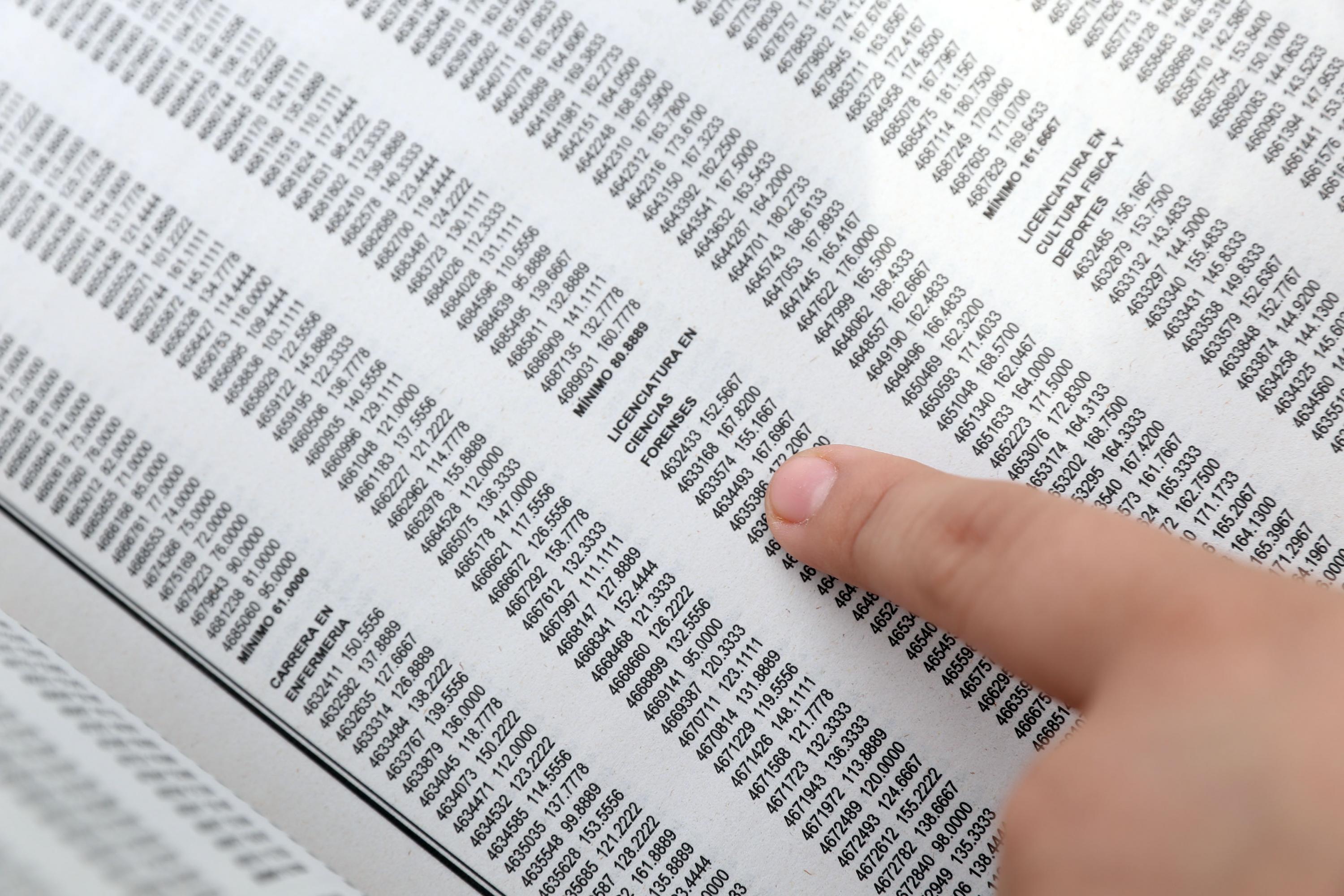 Una persona consulta el dictamen de admitidos en el Calendario 2019 A publicado en la Gaceta