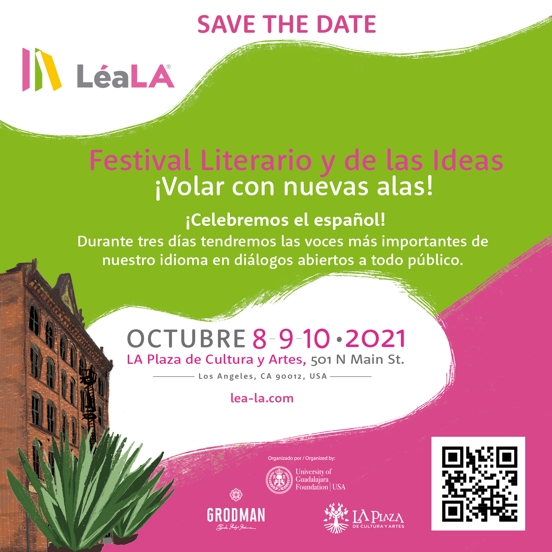 Se realizará del 8 al 10 de octubre en Los Ángeles, en su formato de Festival Literario en la Plaza de Cultura y Artes