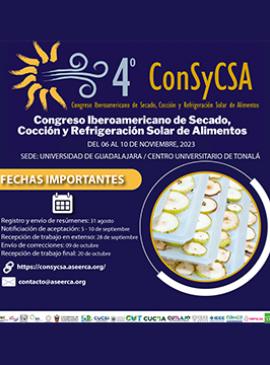 Cartel del  4º Congreso Iberoamericano de Secado, Cocción y Refrigeración Solar de los Alimentos