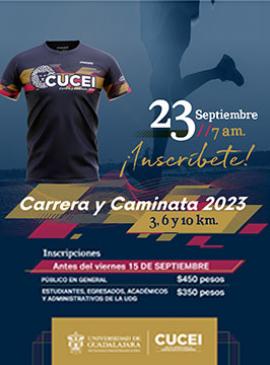 Cartel de la Carrera y caminata CUCEI 2023