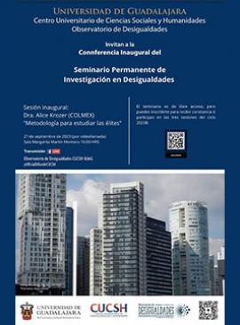 Cartel de la Conferencia inaugural del Seminario Permanente de Investigación en Desigualdades Cartel de la Conferencia inaugural del Seminario Permanente de Investigación en Desigualdades