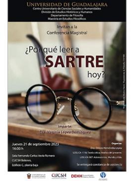 Cartel de la Conferencia magistral: ¿Por qué leer a SARTRE hoy?