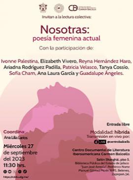 Cartel de la Lectura colectiva: Nosotras: poesía femenina actual