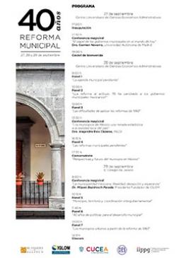 Cartel del Seminario conmemorativo por el 40º Aniversario de la Reforma Municipal Cartel del Seminario conmemorativo por el 40º Aniversario de la Reforma Municipal