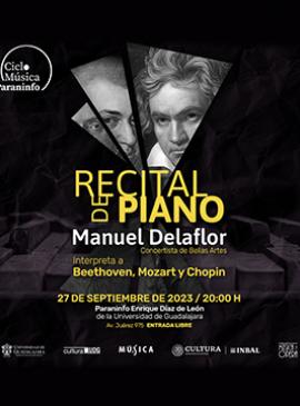 Cartel del Recital de piano con Manuel Delaflor, concertista de Bellas Artes