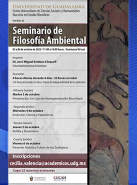 Cartel del Seminario de Filosofía Ambiental Cartel del Seminario de Filosofía Ambiental