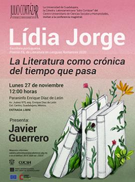 Cartel de la Cátedra Latinoamericana Julio Cortázar con Lídia Jorge
