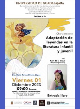 Cartel de la Charla creativa: Adaptación de leyendas en la literatura infantil y juvenil