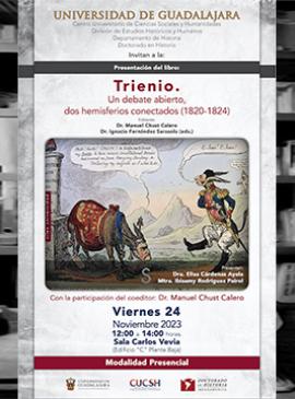 Cartel de la Presentación del libro: Trienio. Un debate abierto, dos hemisferios conectados (1820-1824)