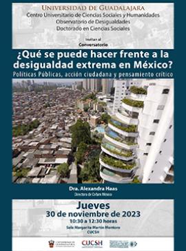 Cartel del Conversatorio: ¿Qué se puede hacer frente a la desigualdad extrema en México? Cartel del Conversatorio: ¿Qué se puede hacer frente a la desigualdad extrema en México?