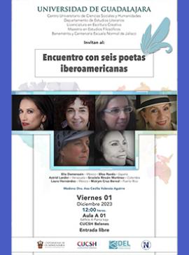 Cartel del Encuentro con seis poetas iberoamericanas Cartel del Encuentro con seis poetas iberoamericanas