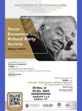 Cartel del Tercer Encuentro de la Richard Rorty Society "Rorty's Politics" Cartel del Tercer Encuentro de la Richard Rorty Society "Rorty's Politics"