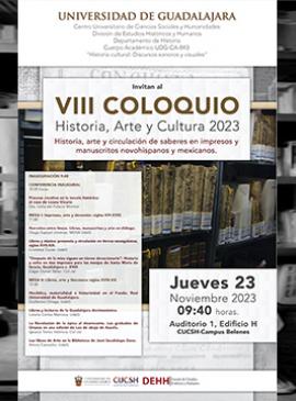 Cartel del VIII Coloquio Historia, Arte y Cultura 2023