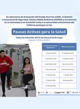 Cartel de las Pausas activas para la salud en CUNorte