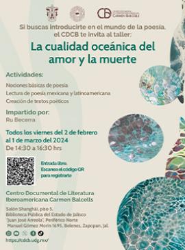 Cartel del Taller La cualidad oceánica del amor y la muerte Cartel del Taller La cualidad oceánica del amor y la muerte