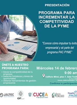 Cartel de la Presentación del Programa para Acelerar la Competitividad en las PYMES (PACPYME)