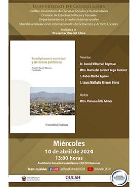 Cartel de la Presentación del libro: Paradiplomacia municipal y territorios periféricos