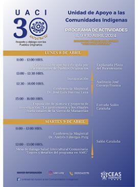 Cartel del 30° aniversario de la Unidad de Apoyo a las Comunidades Indígenas de la Universidad de Guadalajara