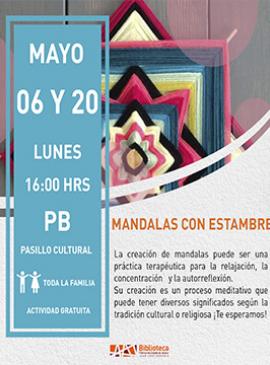 Cartel con información de la actividad: Mandalas con estambre