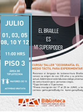 Cartel del Curso/taller “Cecografía: El medio táctil para experimentar”