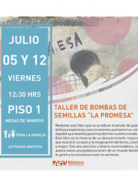 Cartel del Taller de bombas de semillas “La promesa”