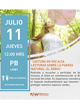 Cartel de “Lectura en voz alta. Lecturas sobre la fuerza natural: El árbol” Cartel de “Lectura en voz alta. Lecturas sobre la fuerza natural: El árbol”