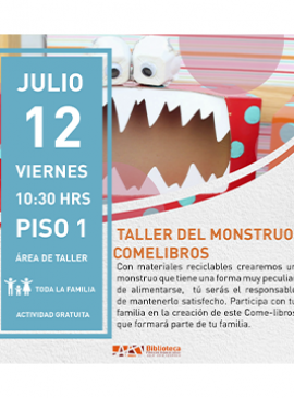 Cartel del Taller del monstruo comelibros Cartel del Taller del monstruo comelibros