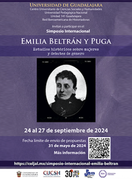 Cartel del Simposio Internacional Emilia Beltrán y Puga