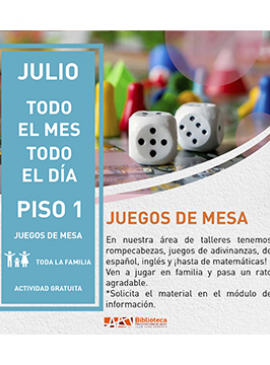 Cartel de los juegos de mesa