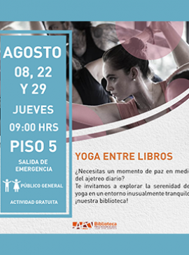 Cartel de Yoga entre libros Cartel de Yoga entre libros