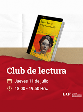 Cartel del Club de Lectura. Título: El lugar de la herida