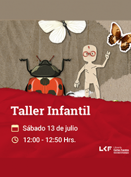 Cartel del Taller infantil. Título: Exploradores del mundo: insectos