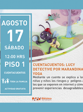 Cartel del Cuentacuentos: Lucy detective por Marandina Yoga Cartel del Cuentacuentos: Lucy detective por Marandina Yoga