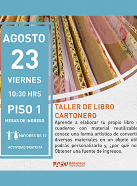 Cartel del taller de libro cartonero Cartel del taller de libro cartonero