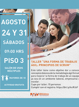 Cartel del Taller: Una forma de trabajo ágil: Principios de scrum