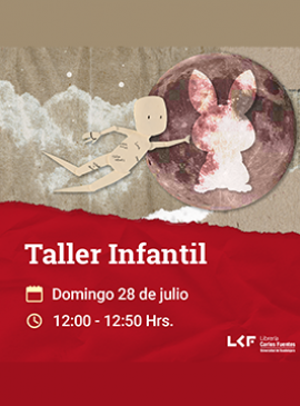 Cartel del Taller infantil. Título: El conejo en la cara de la luna Cartel del Taller infantil. Título: El conejo en la cara de la luna
