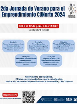 Cartel de la 2da. Jornada de Verano para el Emprendimiento CUNorte 2024