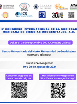 Cartel del IV Congreso Internacional de la Sociedad Mexicana de Ciencias Urogenitales, A.C.