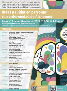 Cartel de Áreas a cuidar en personas con enfermedad de Alzheimer