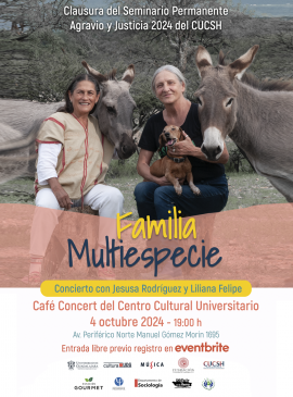 Cartel de Familia Multiespecie , concierto de Liliana Felipe