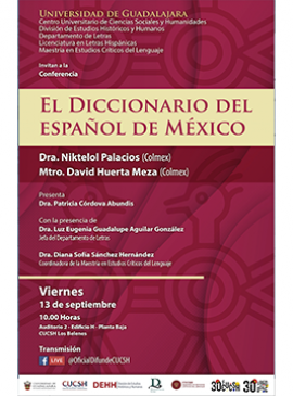 Cartel de la Conferencia: El diccionario del español de México