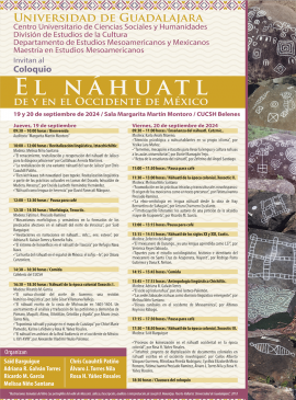 Cartel del Coloquio: El náhuatl de y en el Occidente de México Cartel del Coloquio: El náhuatl de y en el Occidente de México