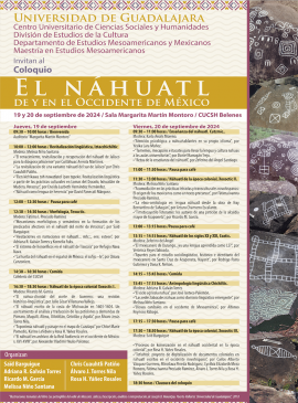 Cartel del Coloquio: El náhuatl de y en el Occidente de México