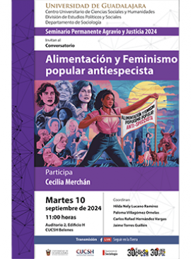 Cartel del Conversatorio: Alimentación y feminismo popular antiespecista Cartel del Conversatorio: Alimentación y feminismo popular antiespecista
