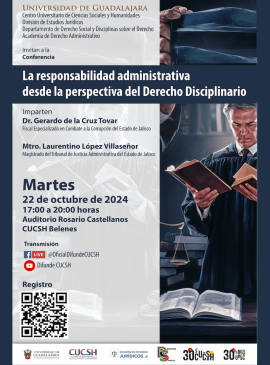 Cartel de la Conferencia: La responsabilidad administrativa desde la perspectiva del Derecho Disciplinario