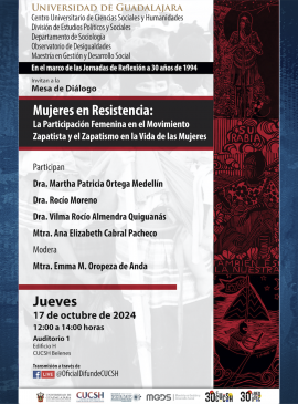 Cartel de la Mesa de diálogo: Mujeres en resistencia