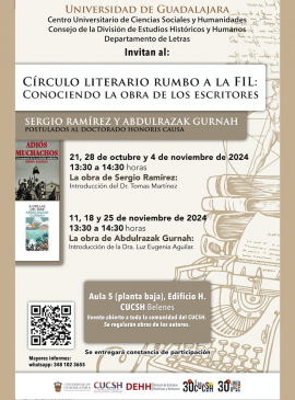 Cartel del Círculo literario rumbo a la FIL: Conociendo la obra de los escritores