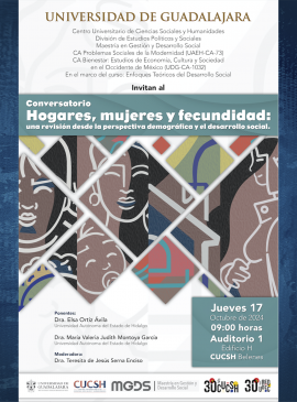 Cartel del Conversatorio: Hogares, mujeres y fecundidad