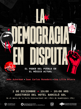 Cartel de FIL Pensamiento. La democracia en disputa