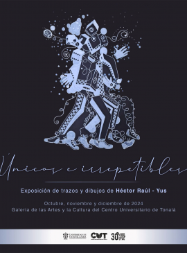 Cartel de "Únicos e irrepetibles”, exposición de trazos y dibujos de Héctor Raúl-Yus